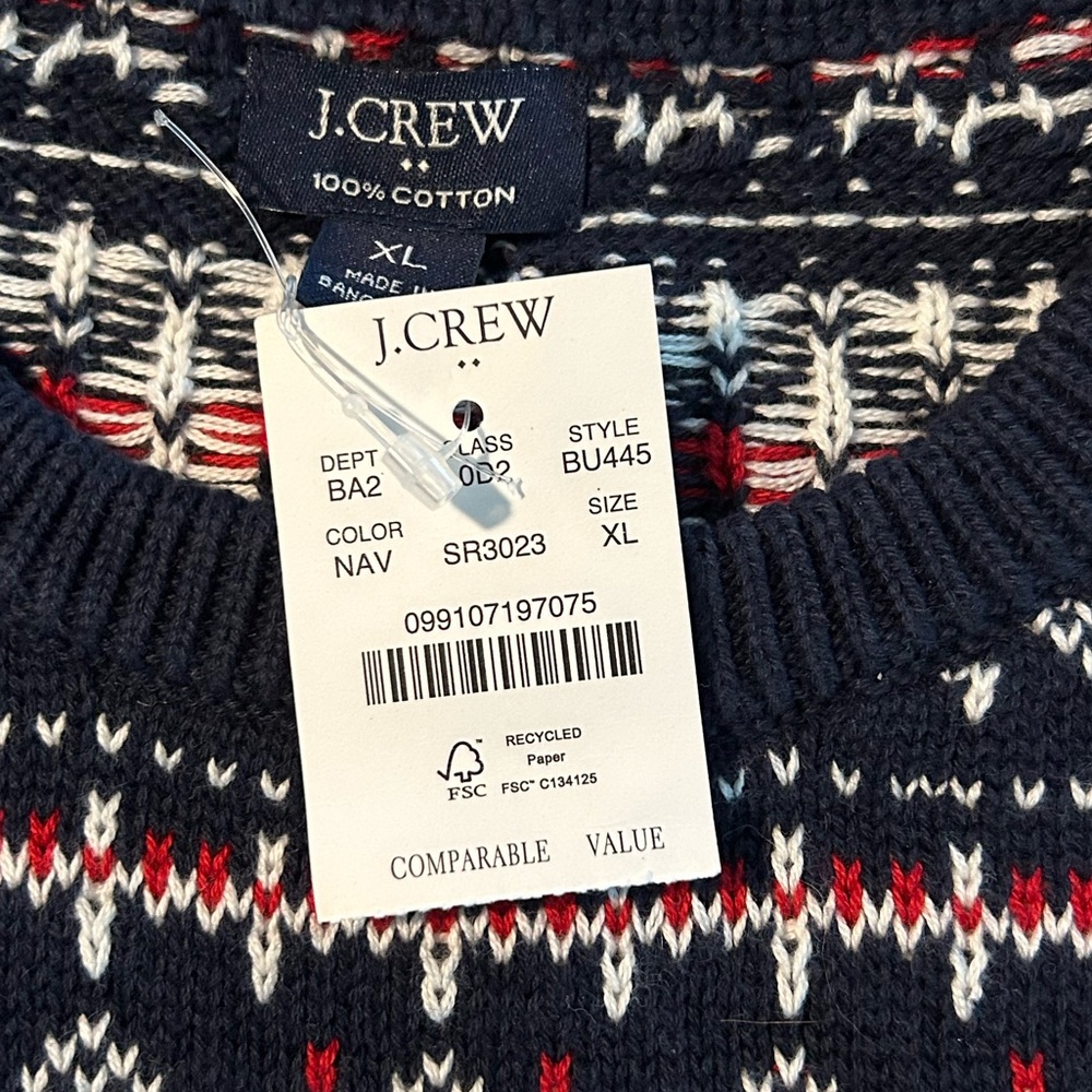 Men’s JCrew Factory Fair Isle Sweater Size XL - Picture 4 of 4
